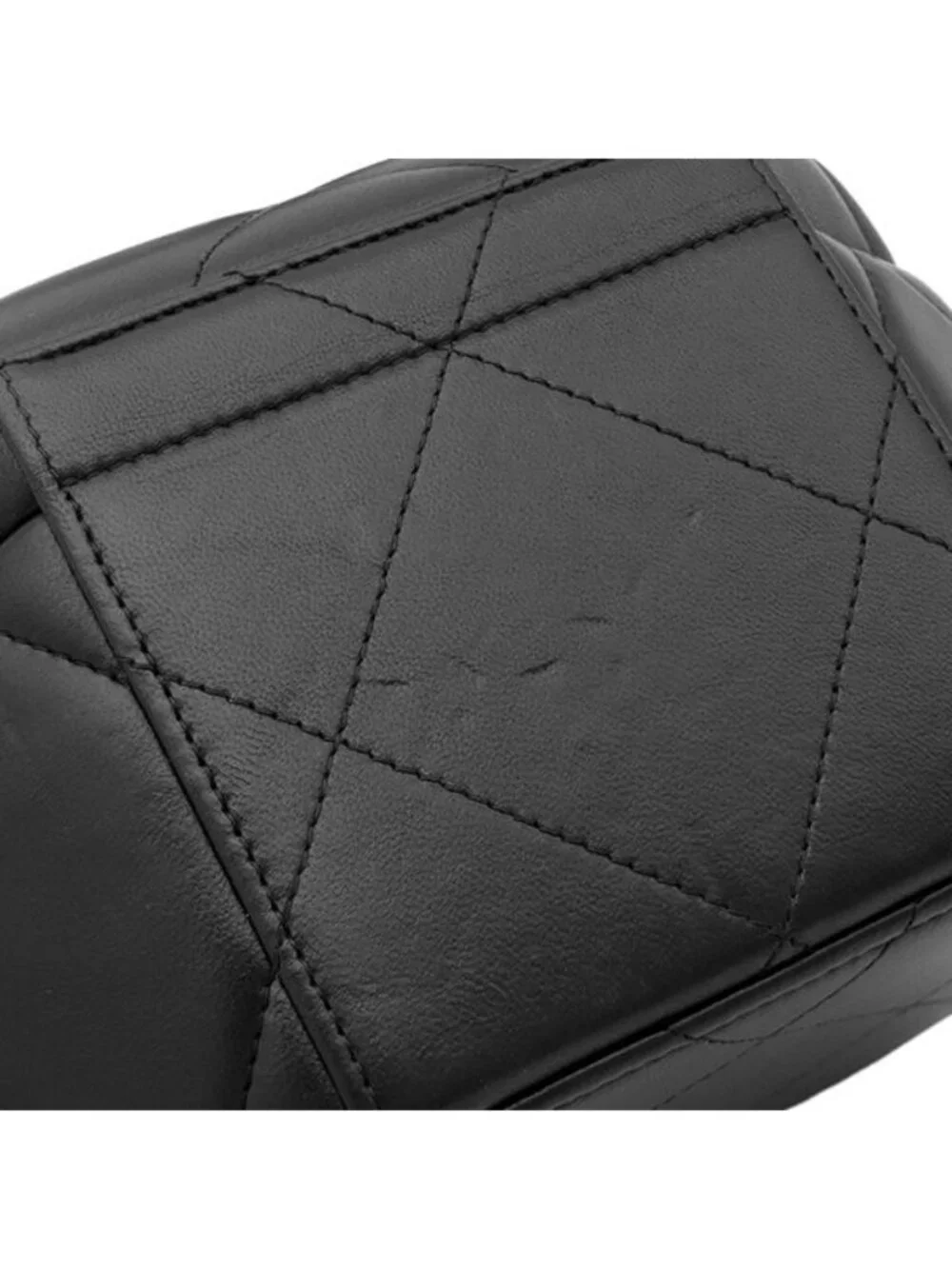 Chanel Shoulder Bag Quilted Small Vanity Leather Black Gold CC Logo Chain